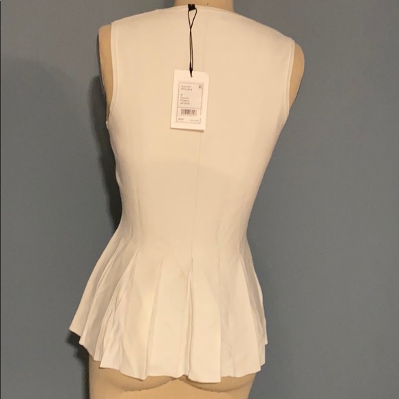 NWT Theory White Knit Peplum Top - Picture 3 of 7